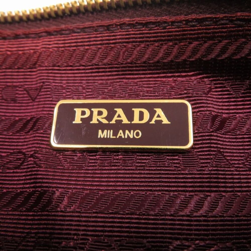 Prada Leather Bold Gold Hardware Pouch Bag 1302 - Picture 6 of 7